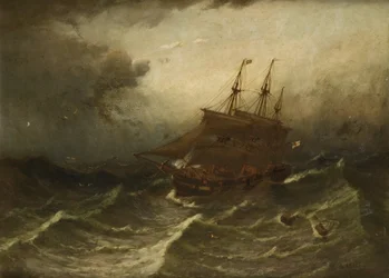 Zeilschip in een storm 1882
